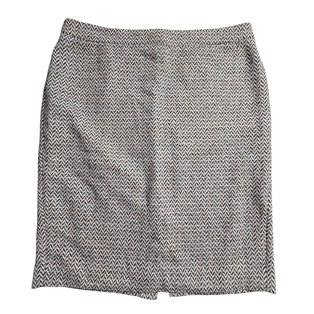 J.Crew Herringbone Wool Blend Pencil Skirt 12 Lined Corpcore Office Siren